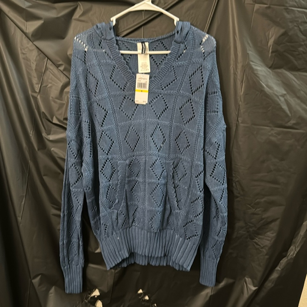Blue hooded sweater